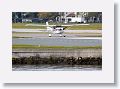 A small plane reparing to take off from Peter O'Knight airport